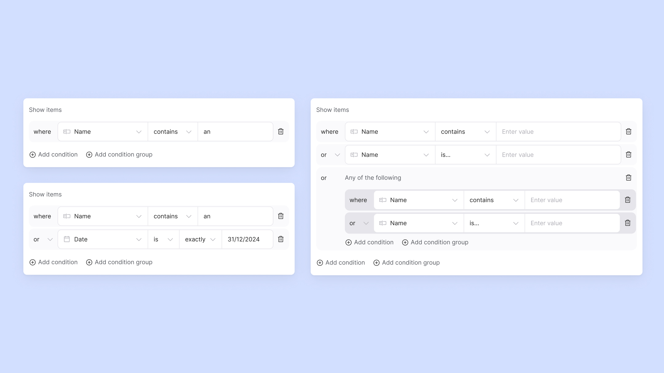 Softr Databases - Filtering preview